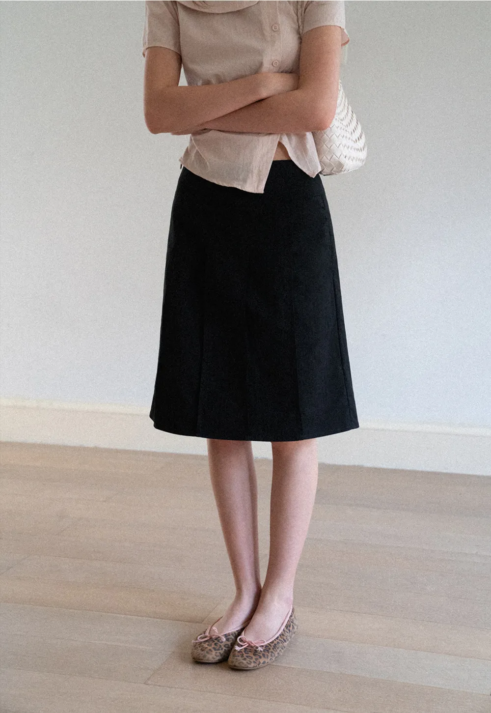 Pleated A-Line Skirt