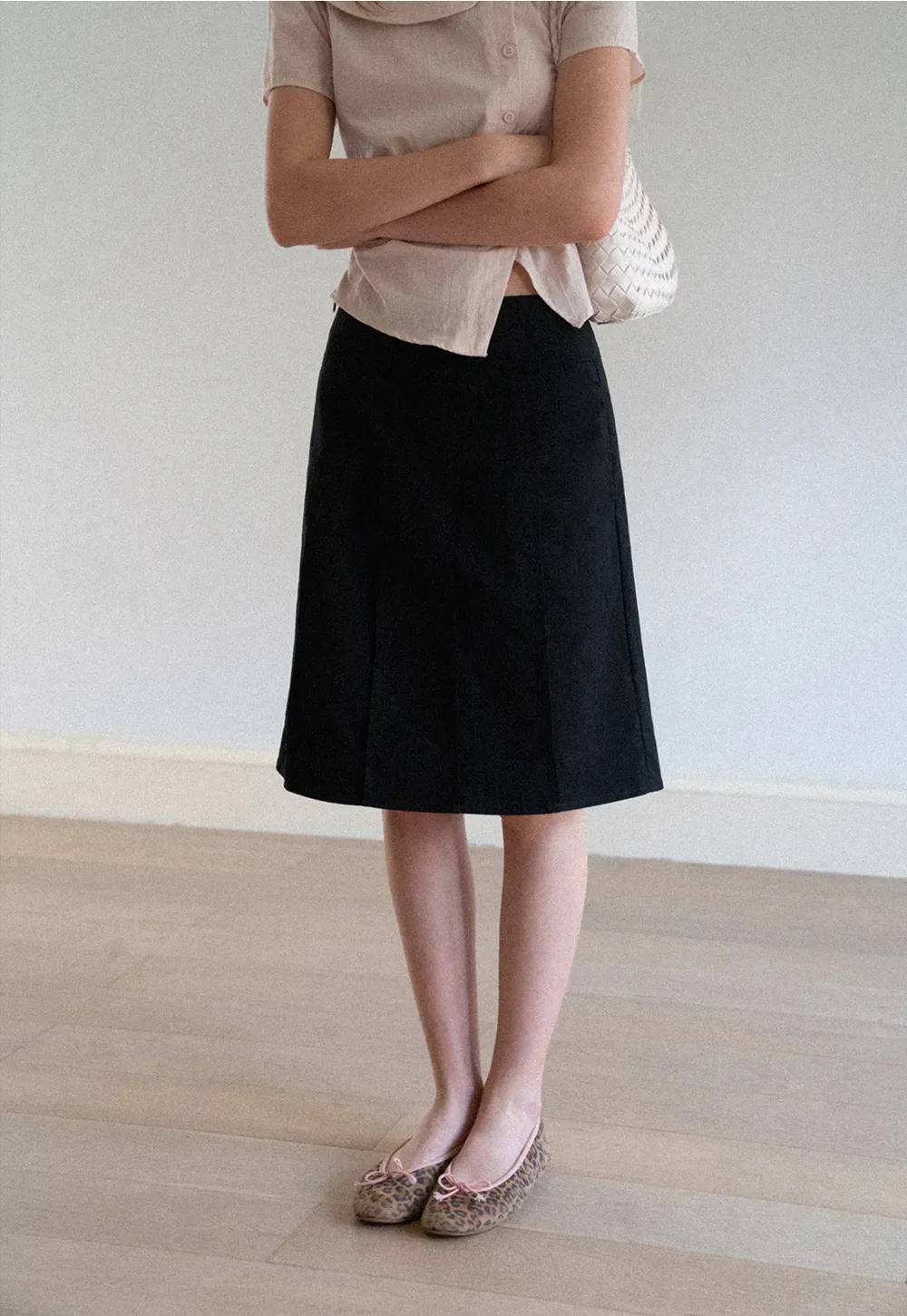 Pleated A-Line Skirt