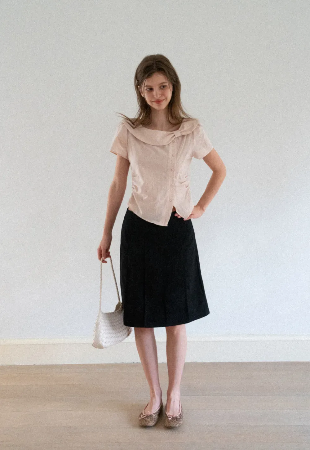 Pleated A-Line Skirt