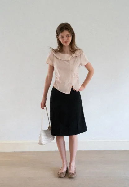 Pleated A-Line Skirt