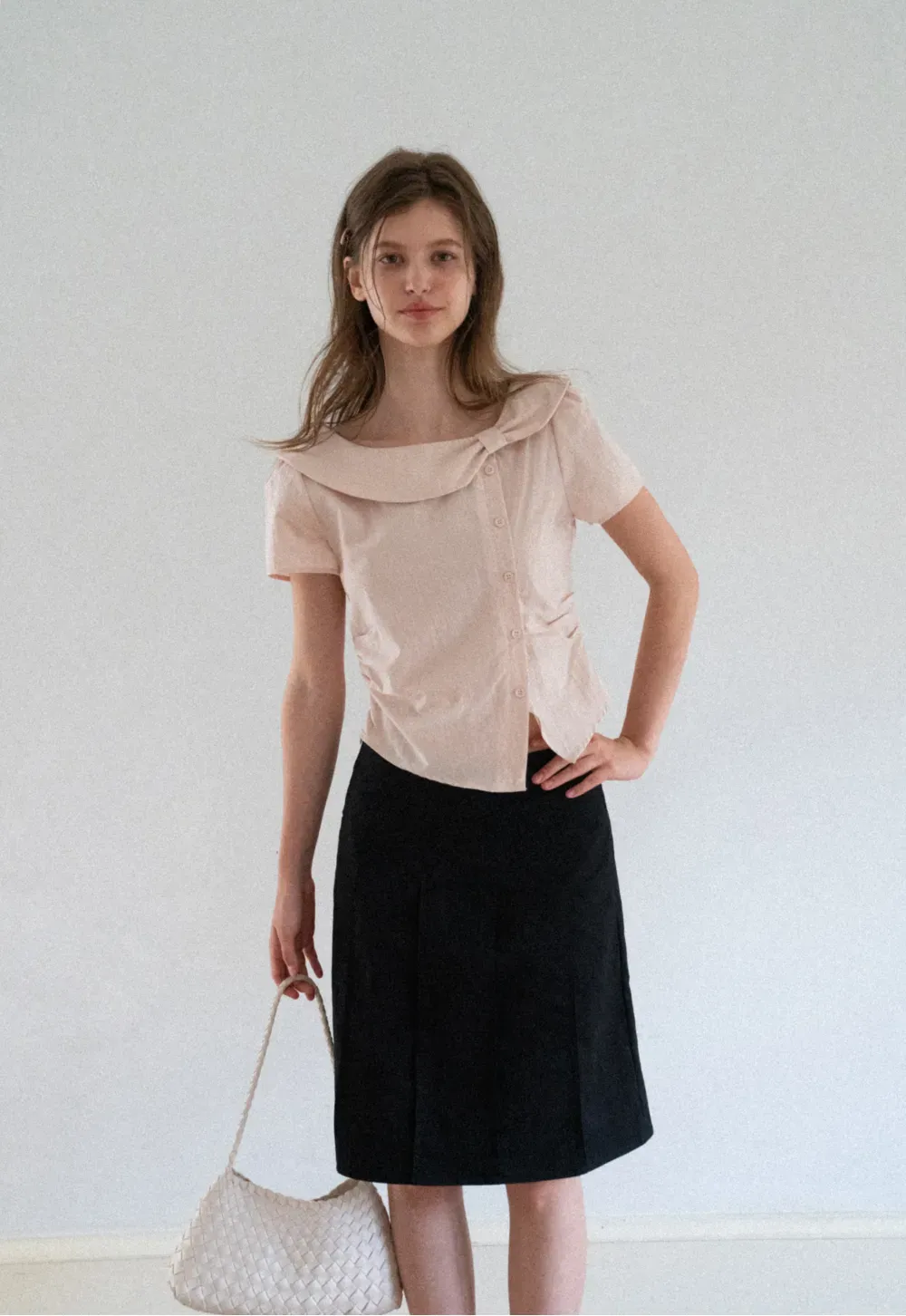 Pleated A-Line Skirt