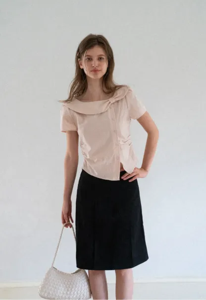 Pleated A-Line Skirt