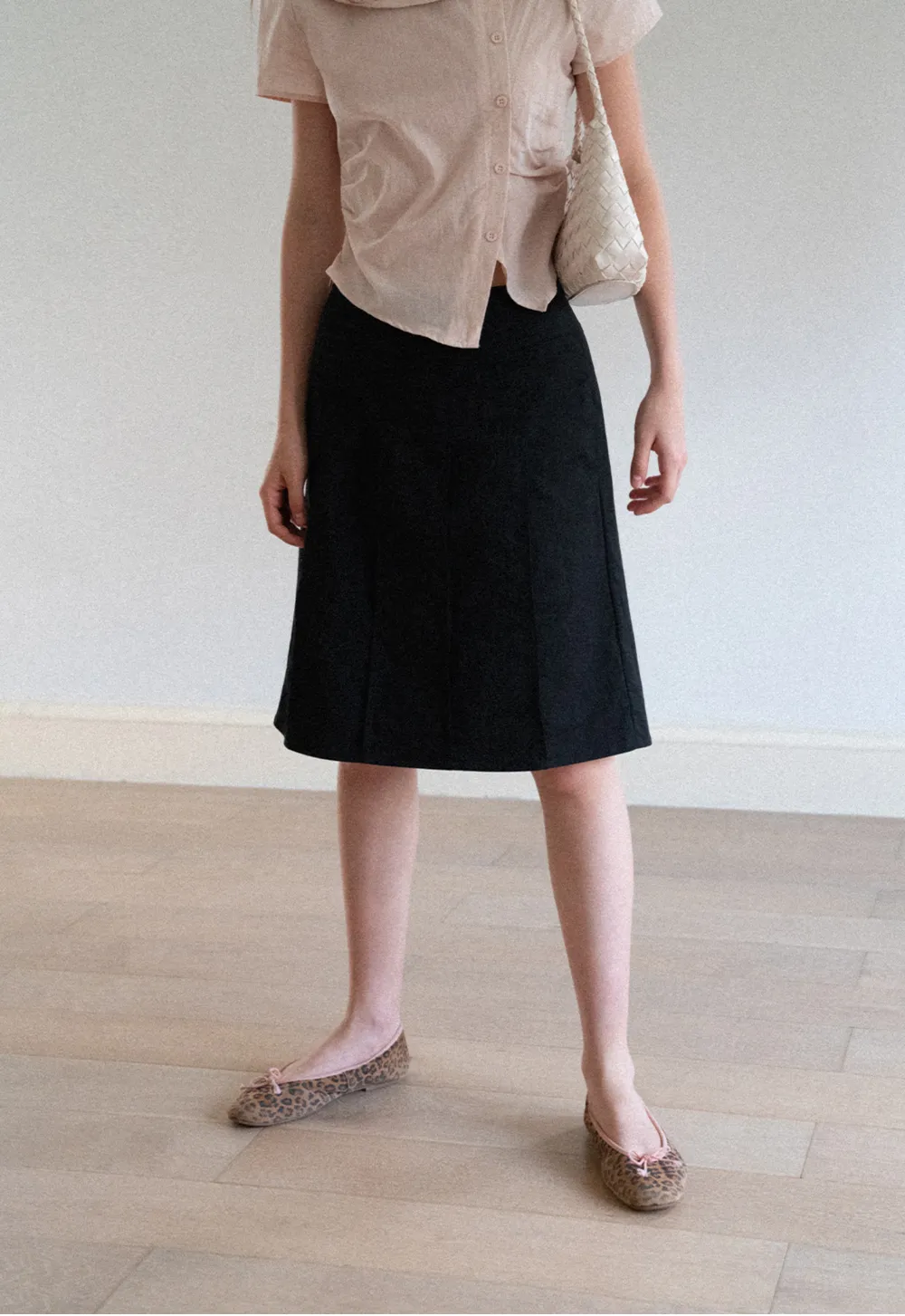 Pleated A-Line Skirt