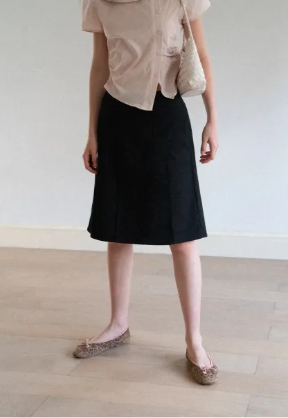 Pleated A-Line Skirt