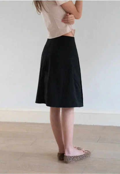 Pleated A-Line Skirt