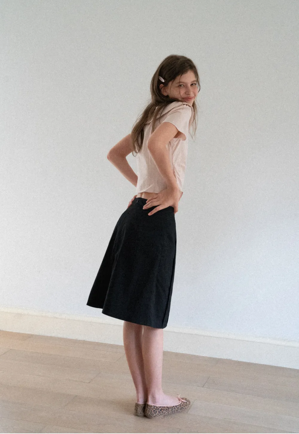 Pleated A-Line Skirt