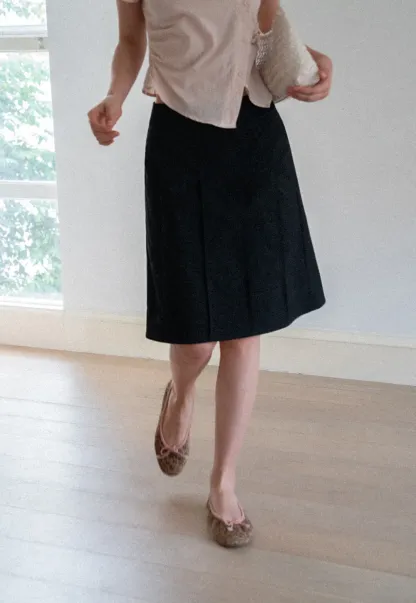 Pleated A-Line Skirt