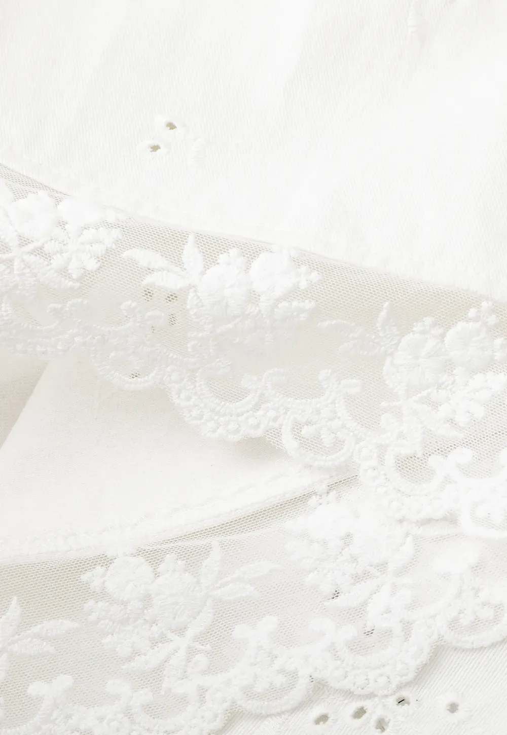 Eyelet Embroidery Lace Trim Skirt