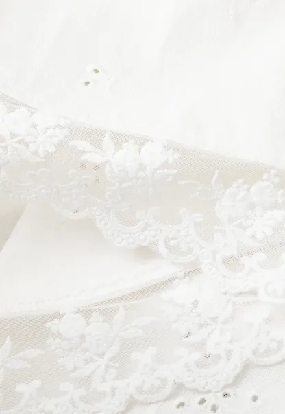Eyelet Embroidery Lace Trim Skirt