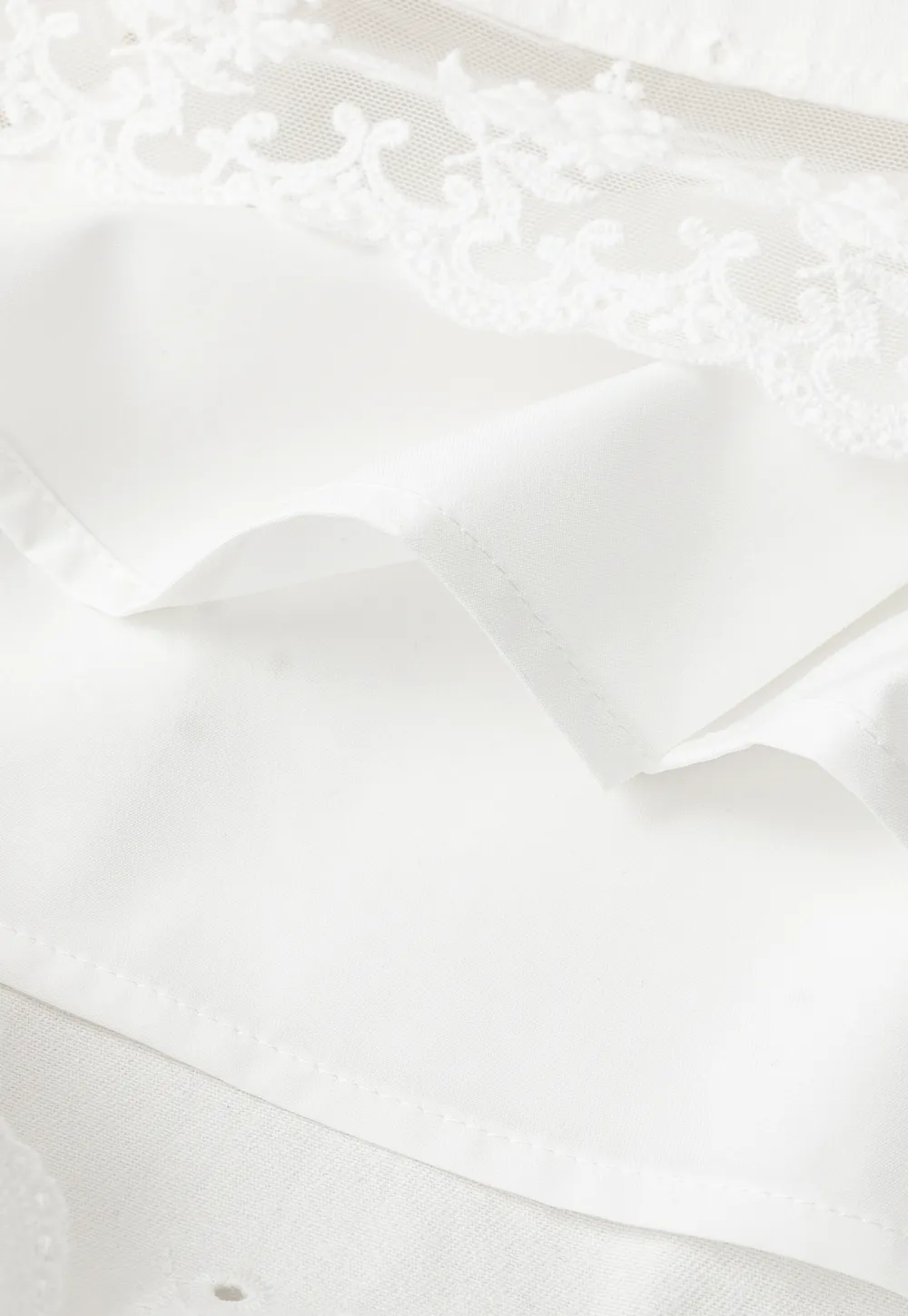 Eyelet Embroidery Lace Trim Skirt