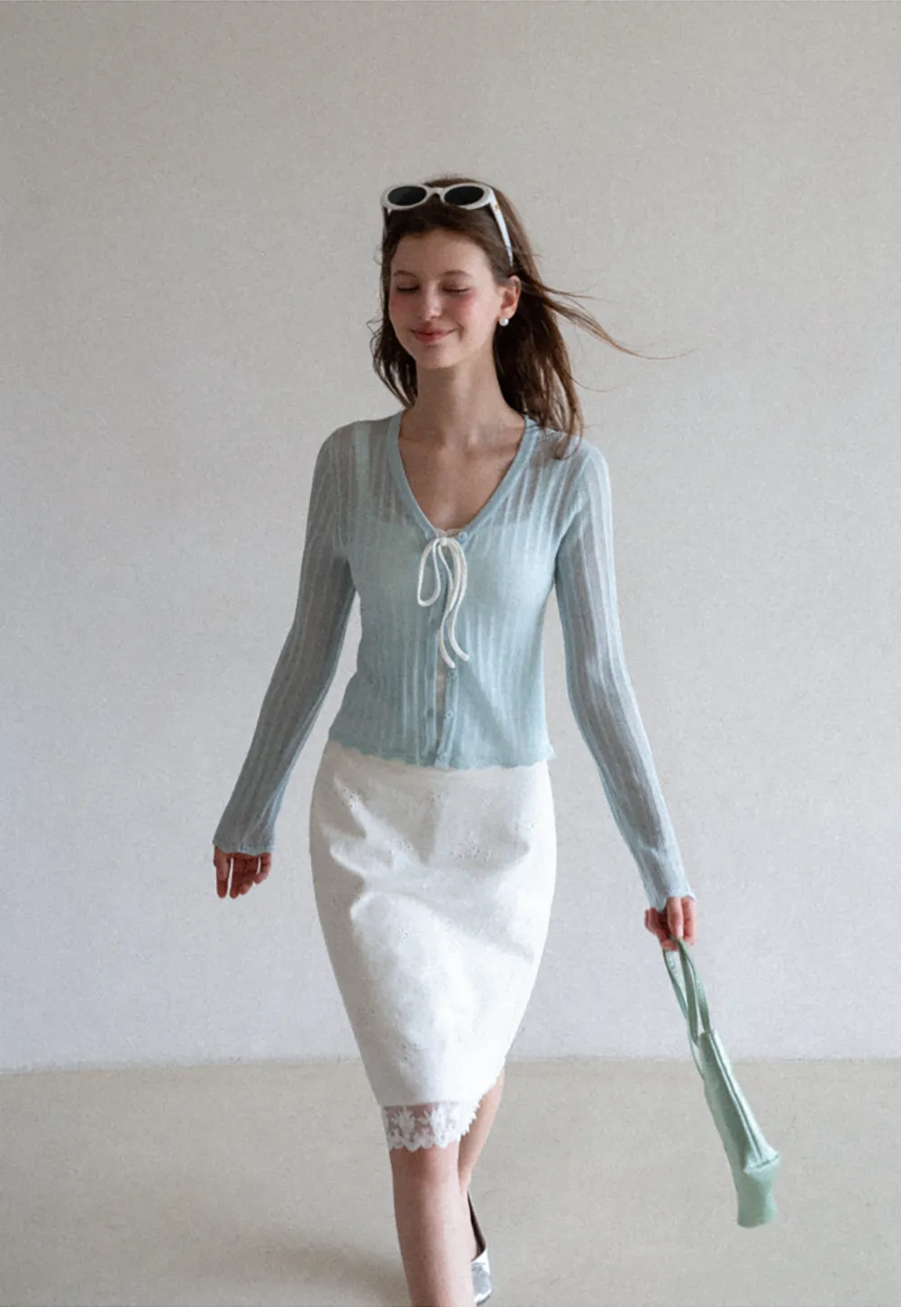 Eyelet Embroidery Lace Trim Skirt