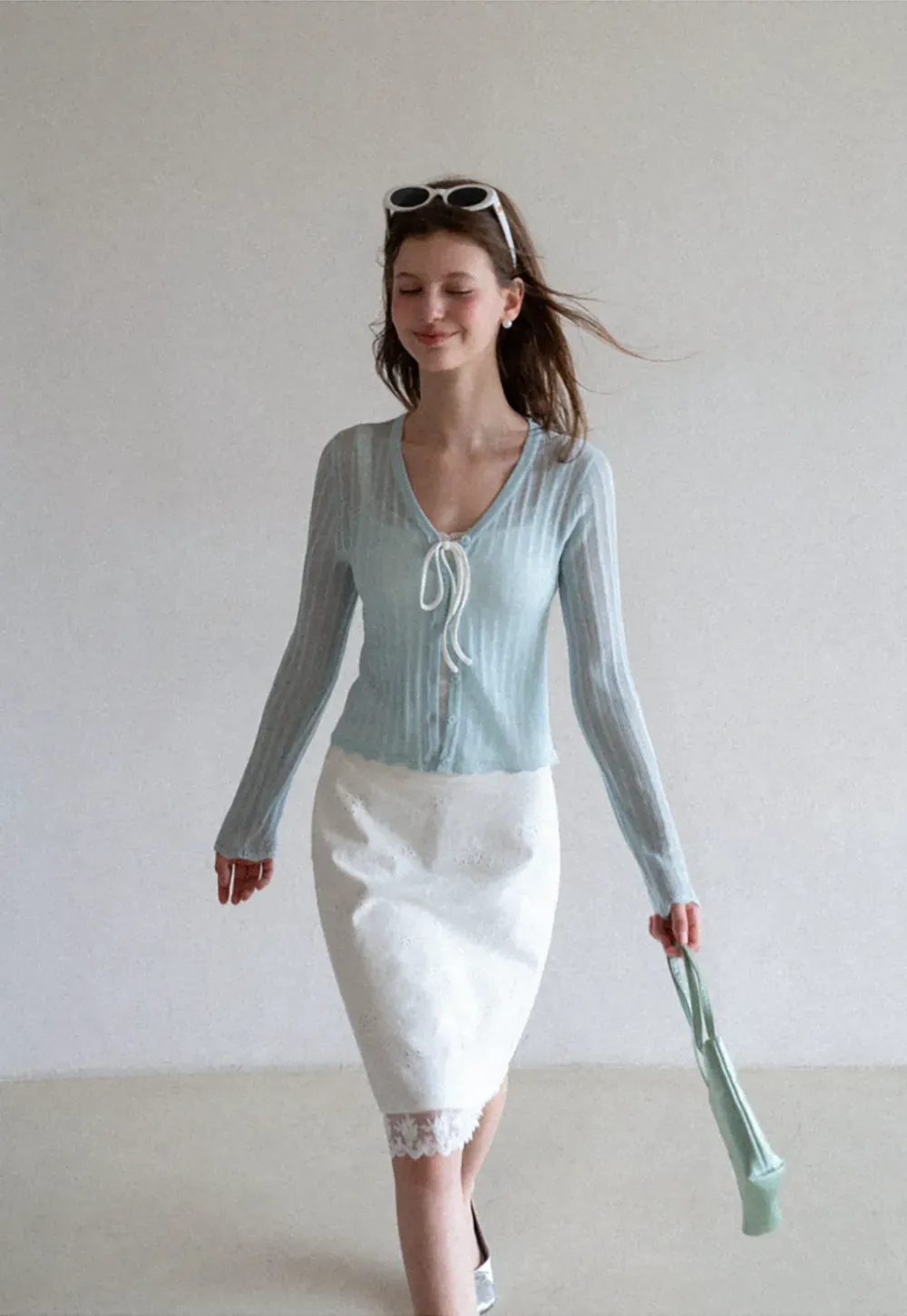 Eyelet Embroidery Lace Trim Skirt