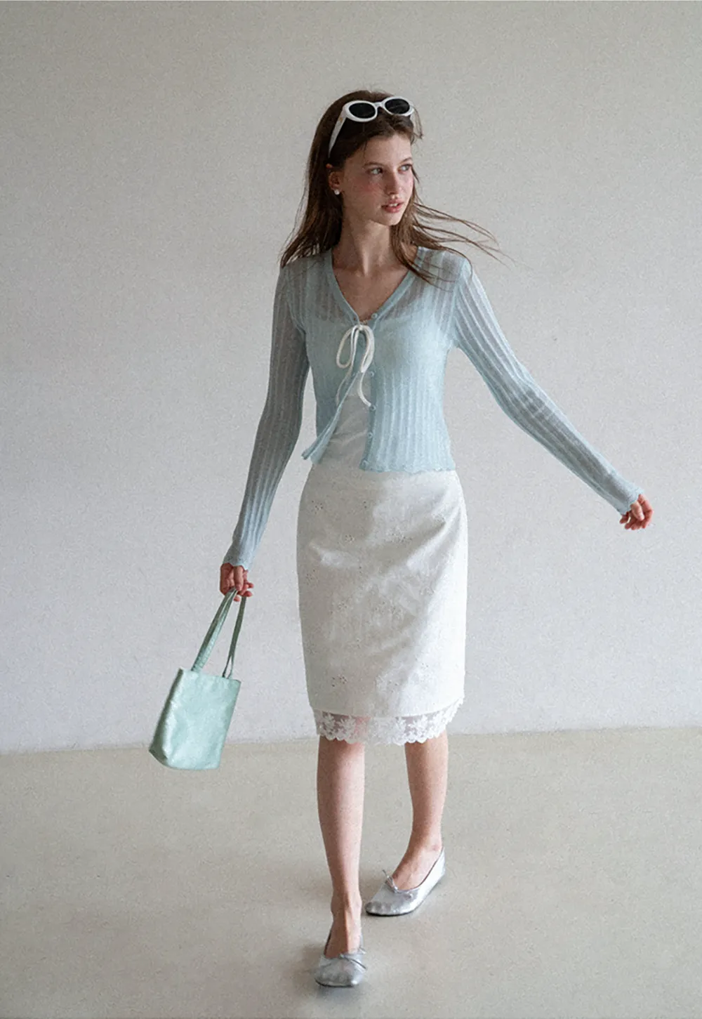 Eyelet Embroidery Lace Trim Skirt