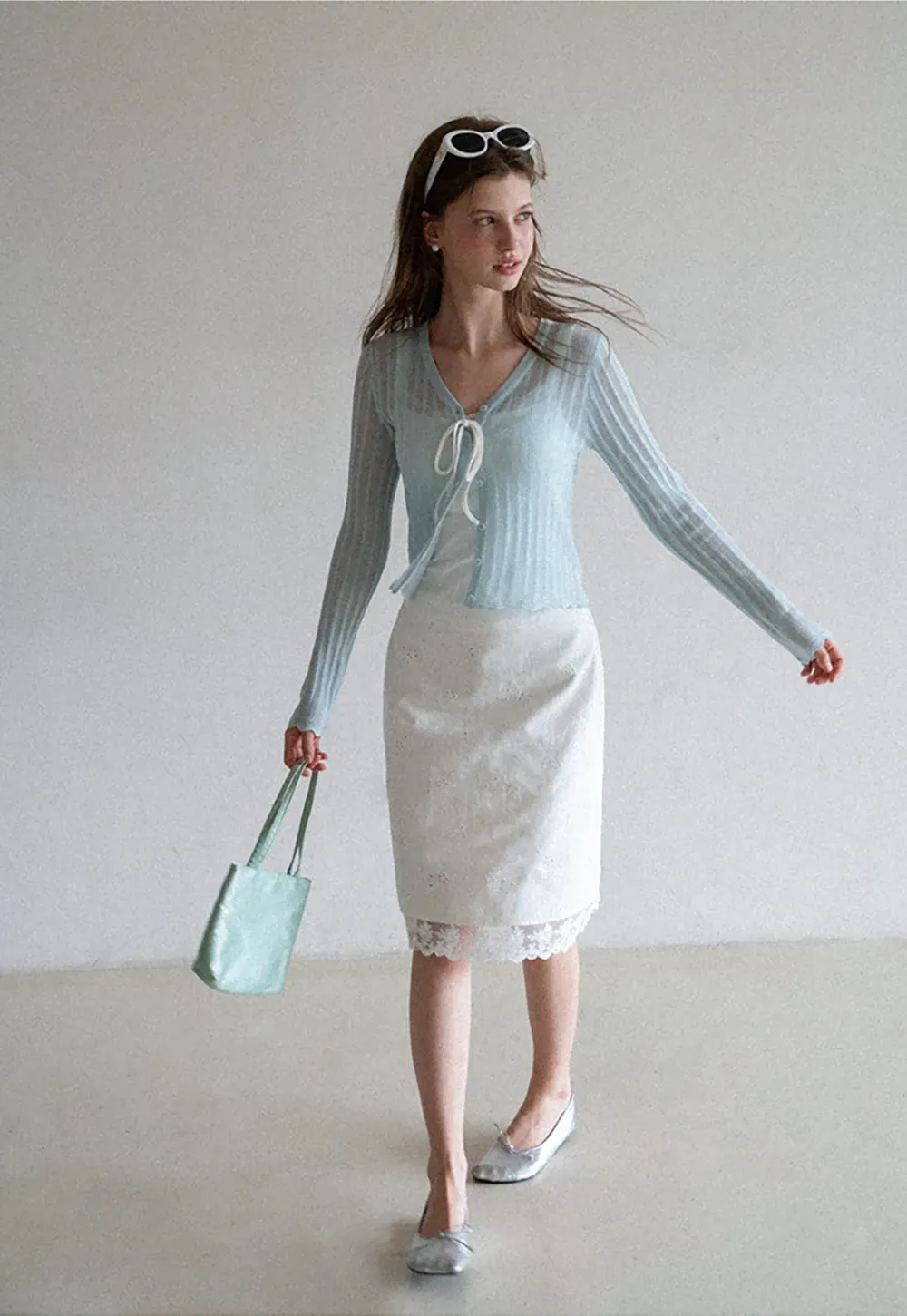 Eyelet Embroidery Lace Trim Skirt