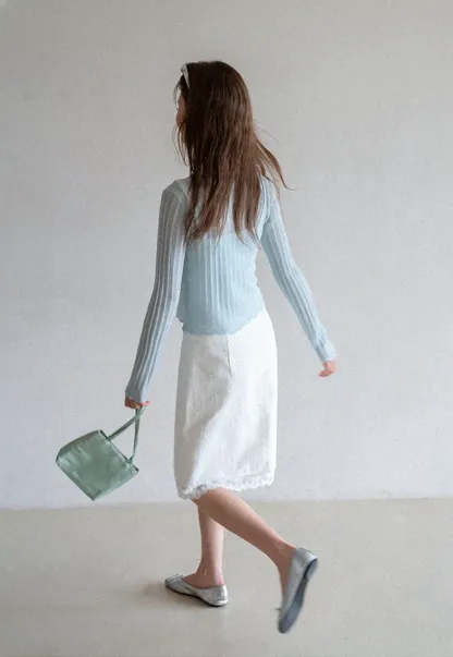 Eyelet Embroidery Lace Trim Skirt
