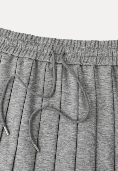 Pleated A-Line Midi Skirt