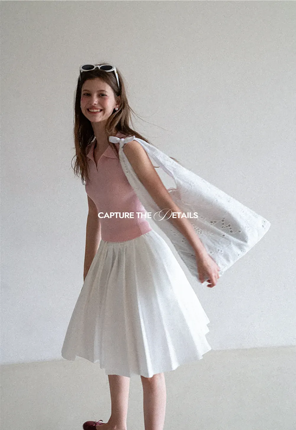 Pleated A-Line Midi Skirt