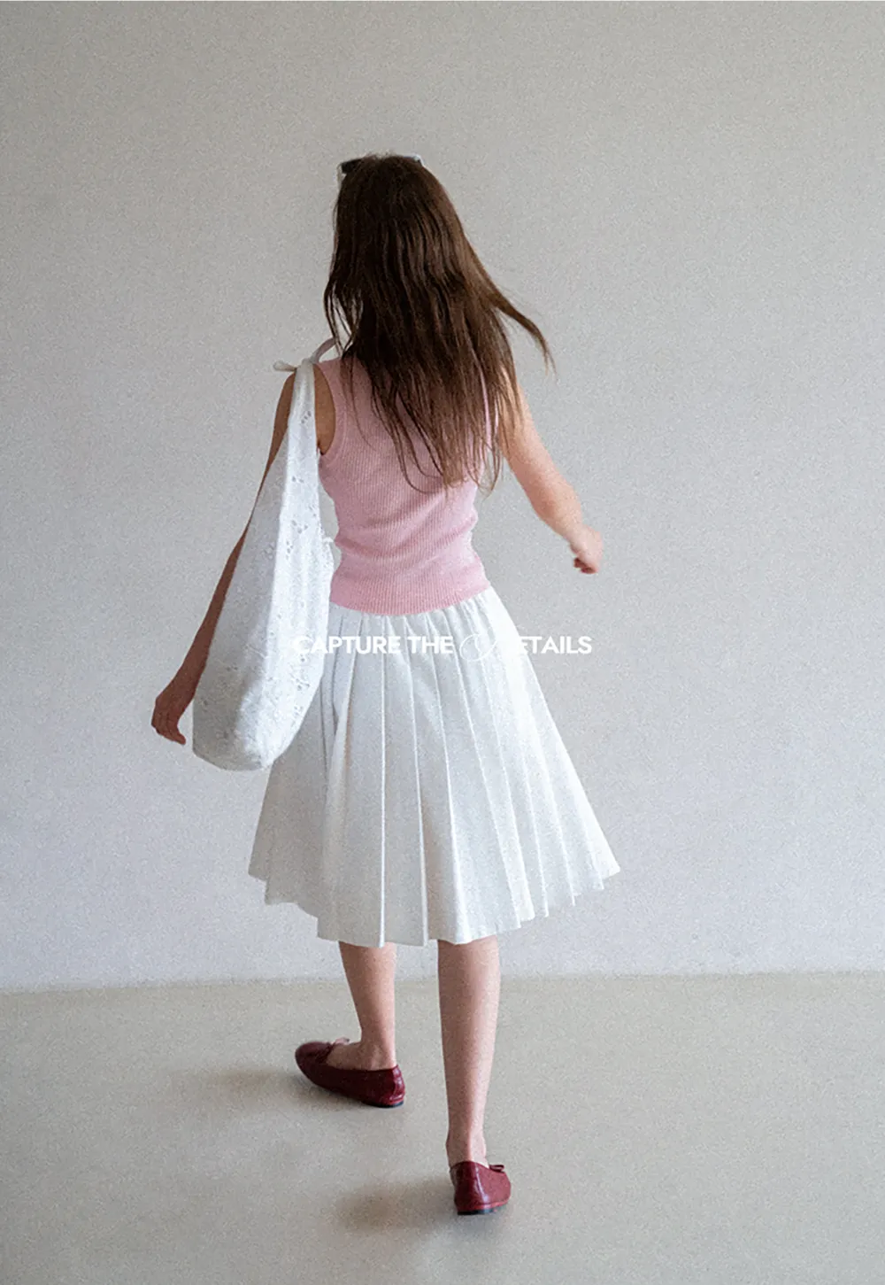 Pleated A-Line Midi Skirt