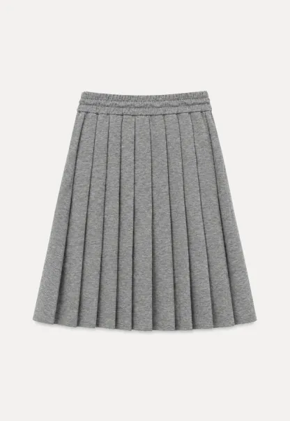 Pleated A-Line Midi Skirt