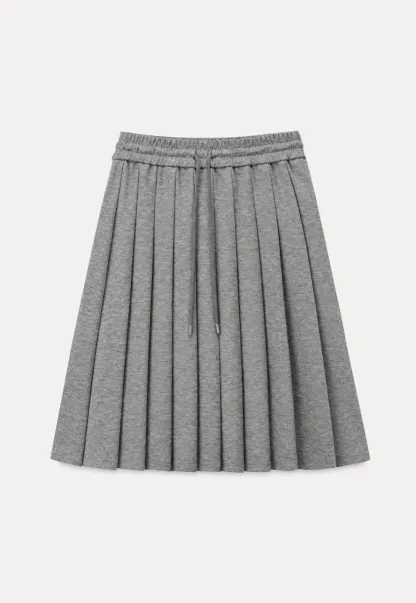 Pleated A-Line Midi Skirt