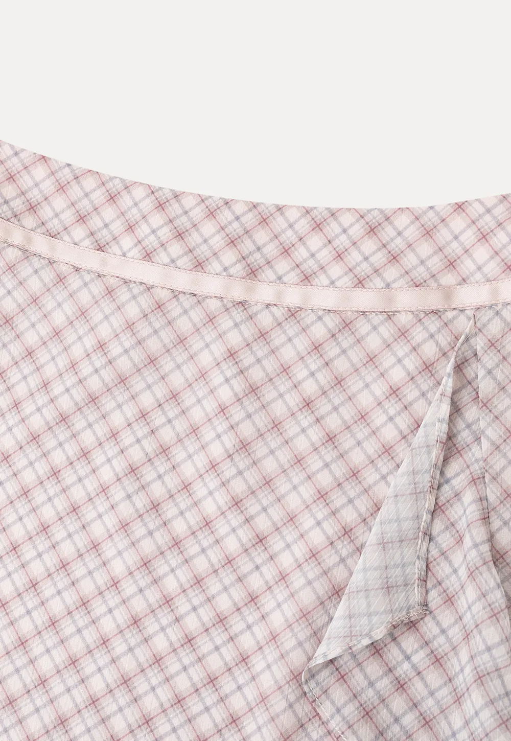 Asymmetrical Ruffle Hem Plaid Skirt