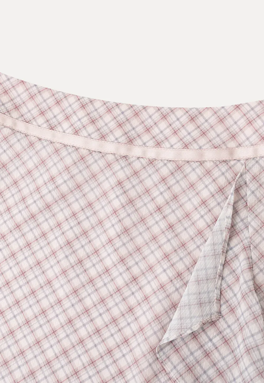 Asymmetrical Ruffle Hem Plaid Skirt