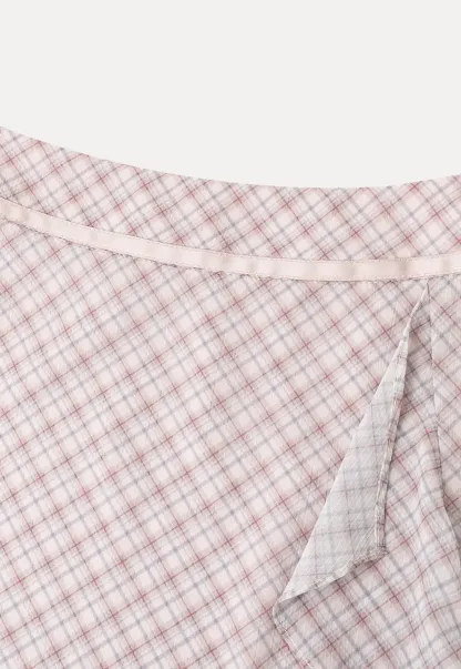 Asymmetrical Ruffle Hem Plaid Skirt