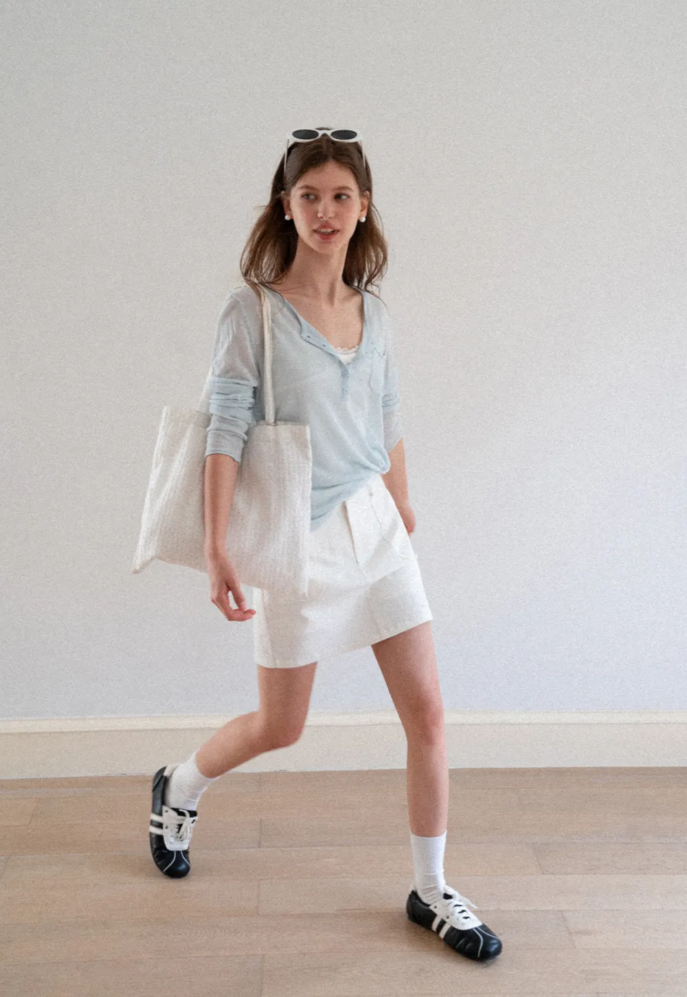 High Waist A Line Skirt with Front Patch Pockets