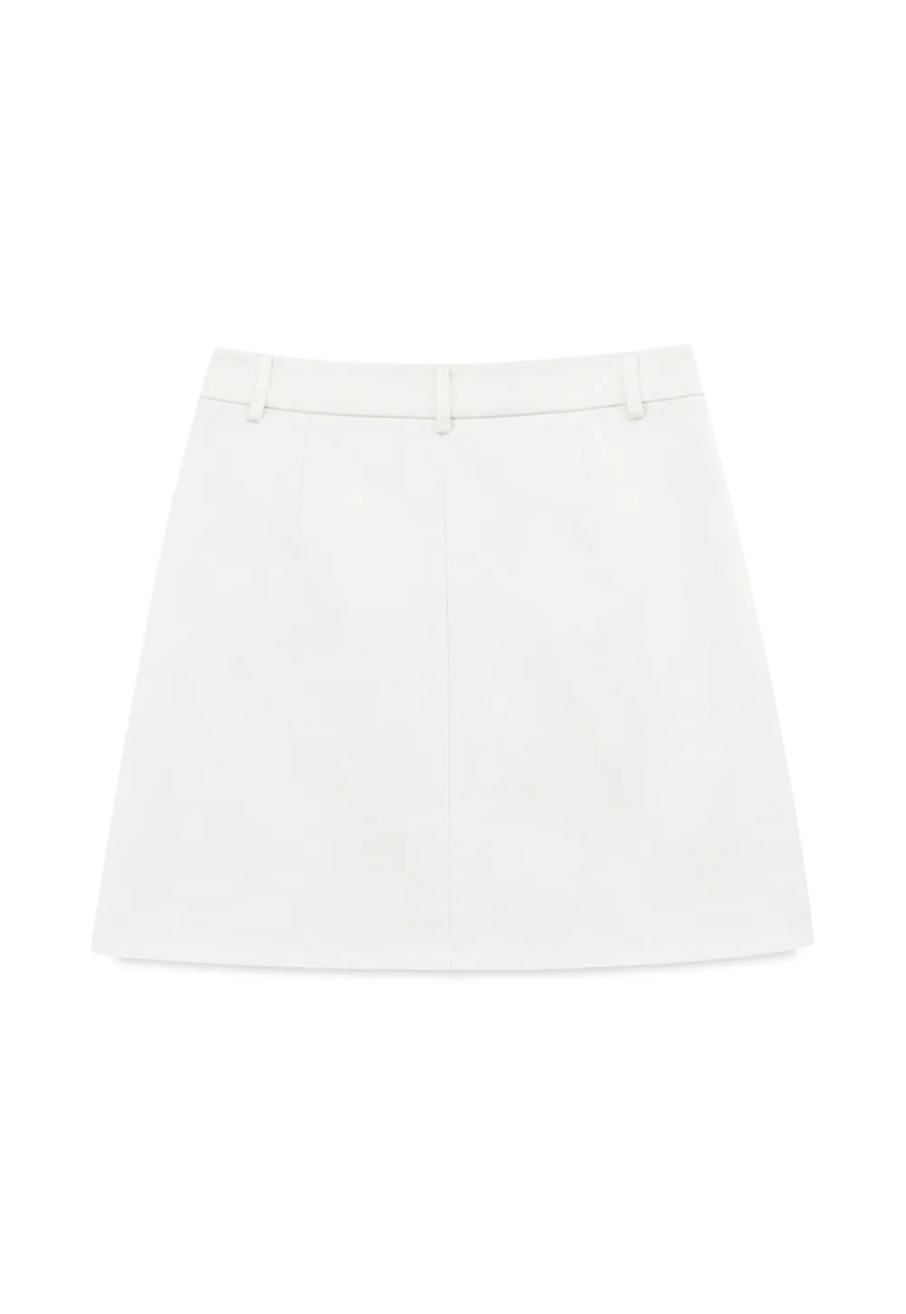 High Waist A Line Skirt with Front Patch Pockets