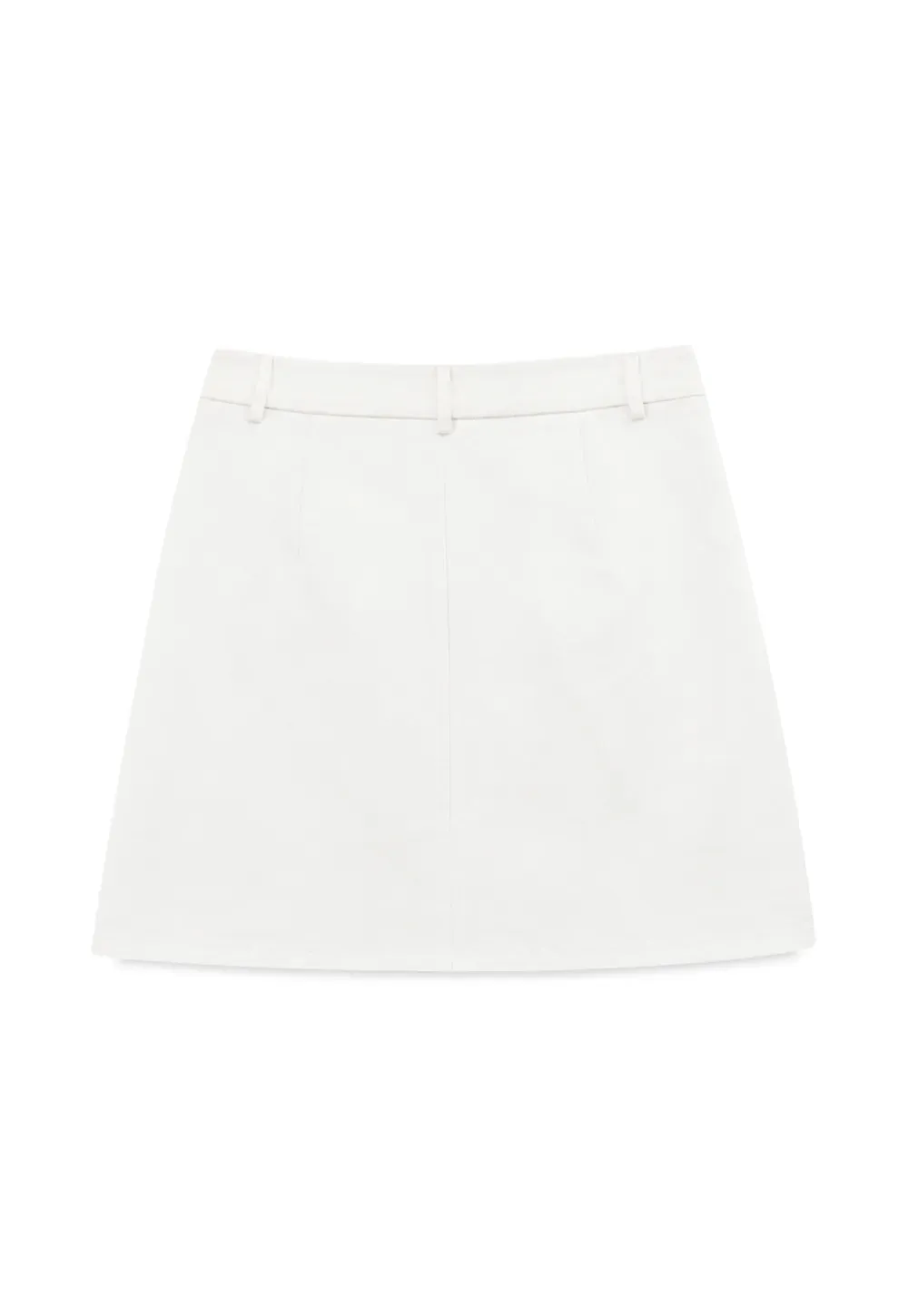 High Waist A Line Skirt with Front Patch Pockets