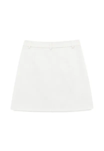 High Waist A Line Skirt with Front Patch Pockets