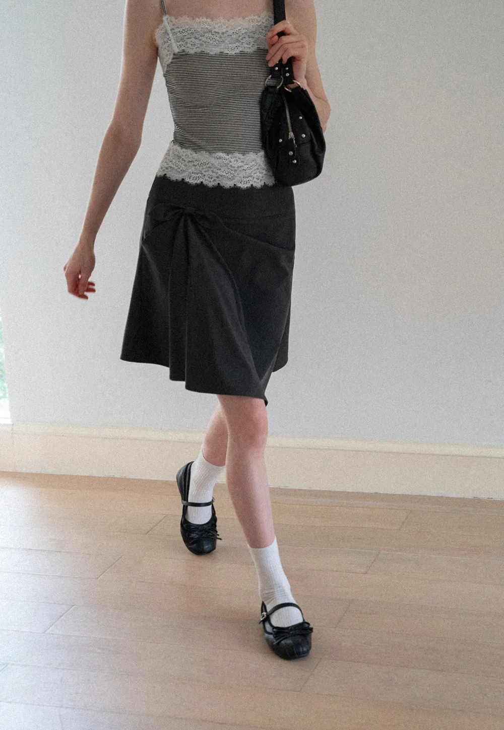Twisted Waist Asymmetric Skirt