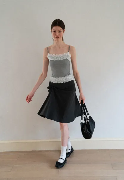 Twisted Waist Asymmetric Skirt