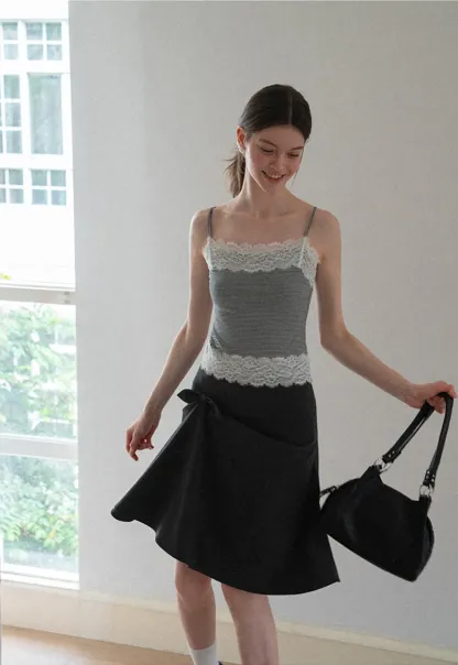 Twisted Waist Asymmetric Skirt