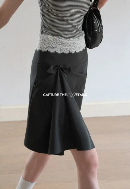 Twisted Waist Asymmetric Skirt