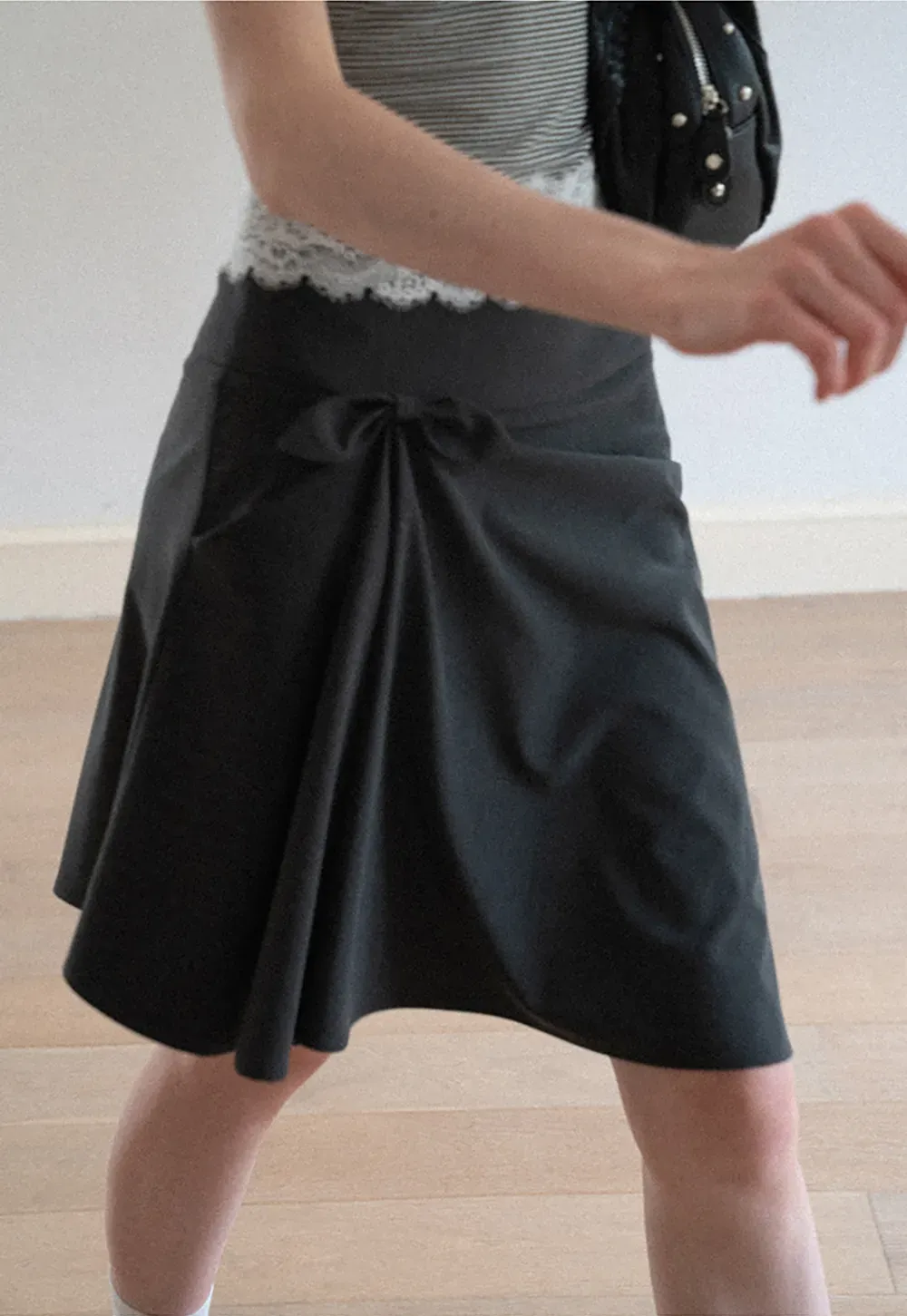 Twisted Waist Asymmetric Skirt