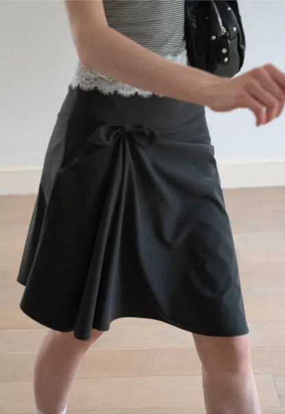 Twisted Waist Asymmetric Skirt