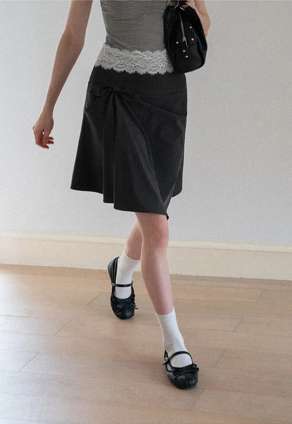 Twisted Waist Asymmetric Skirt