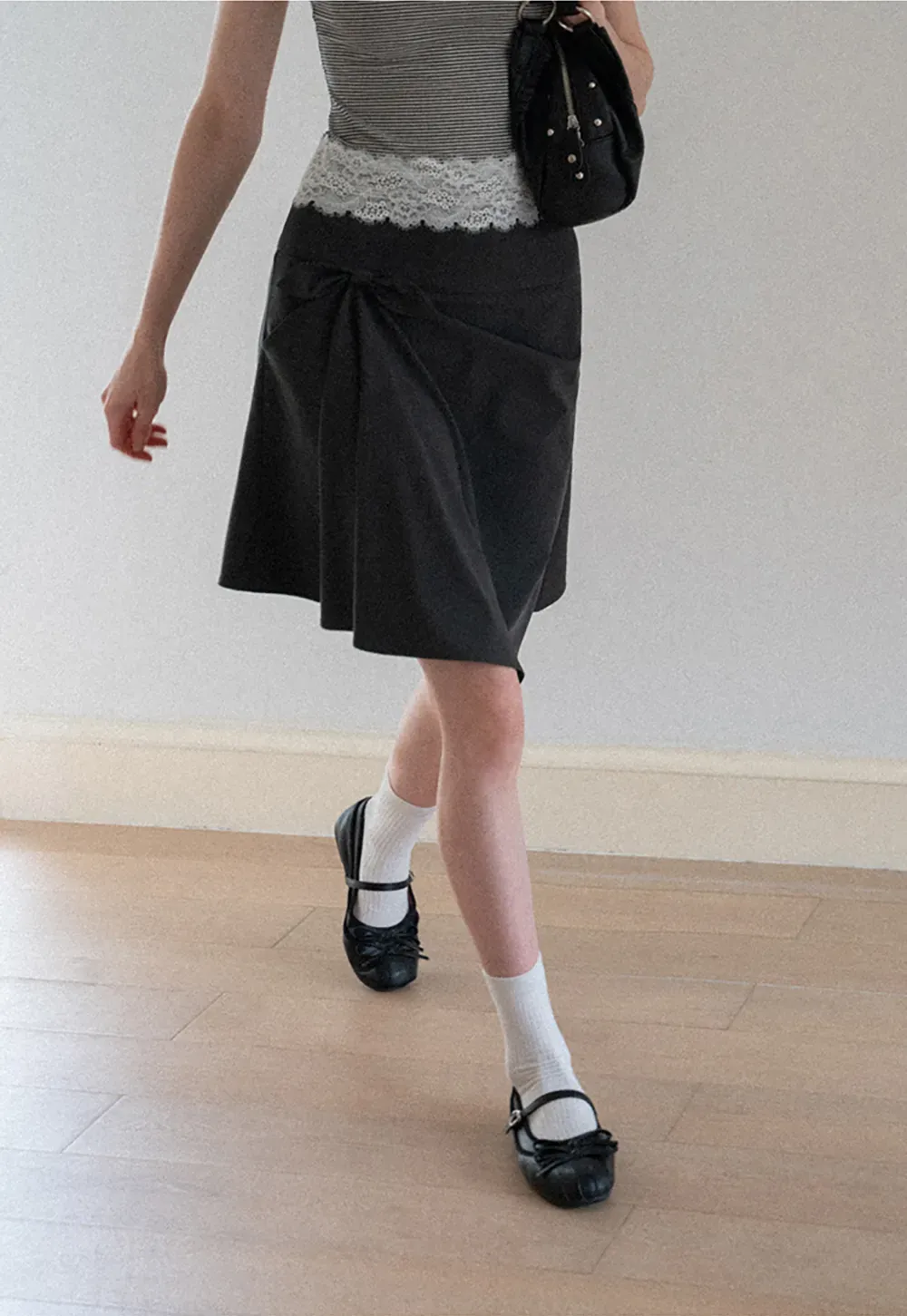 Twisted Waist Asymmetric Skirt