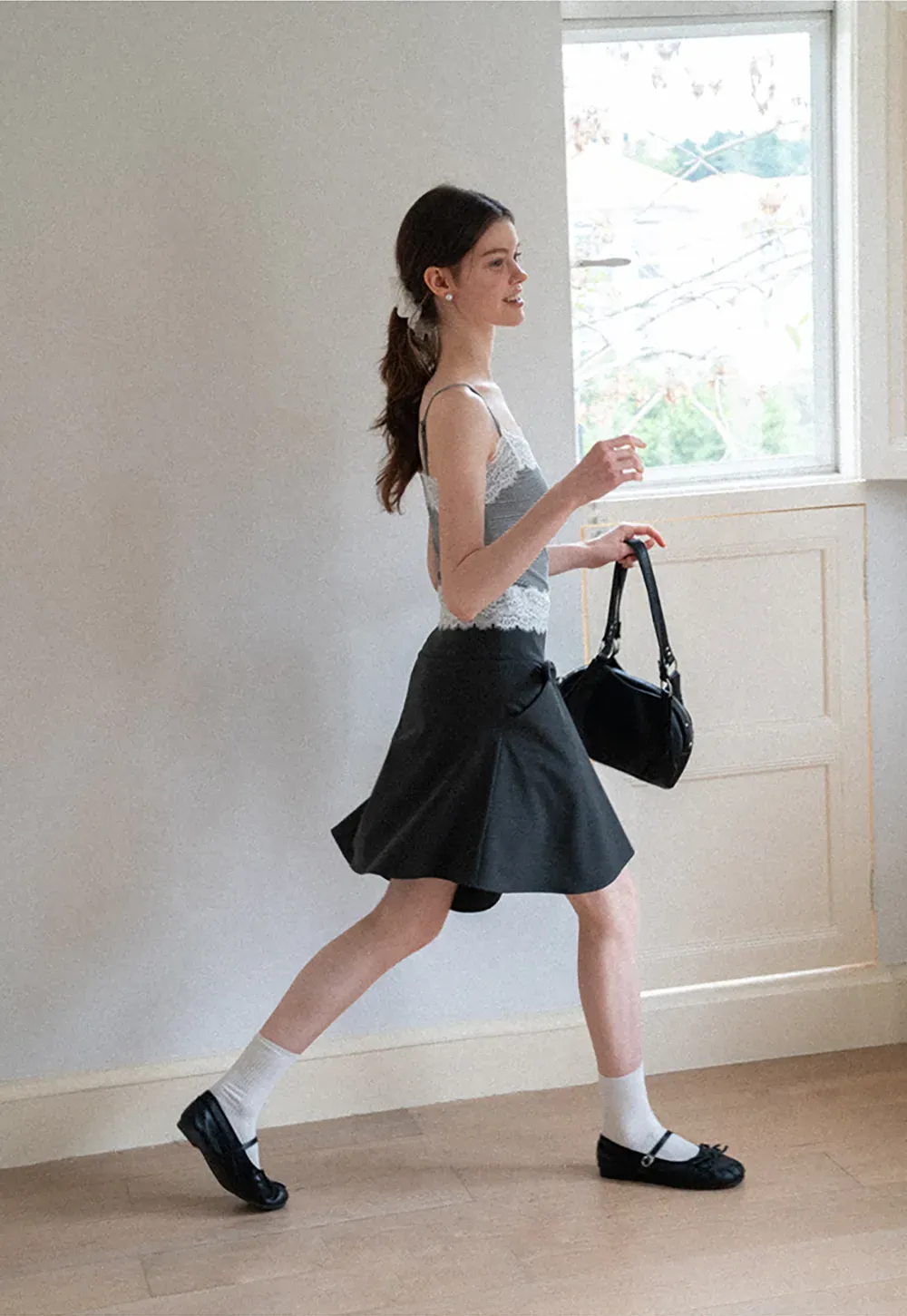 Twisted Waist Asymmetric Skirt