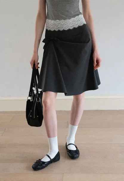 Twisted Waist Asymmetric Skirt