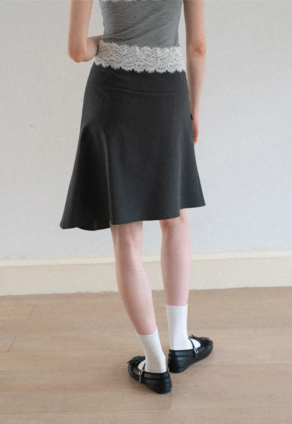 Twisted Waist Asymmetric Skirt