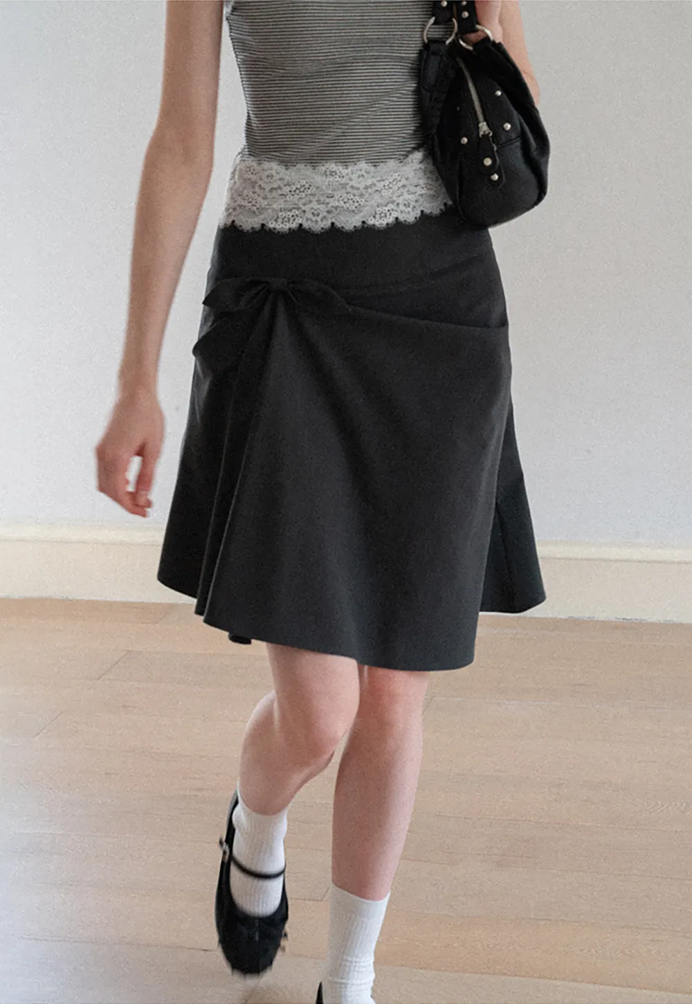 Twisted Waist Asymmetric Skirt