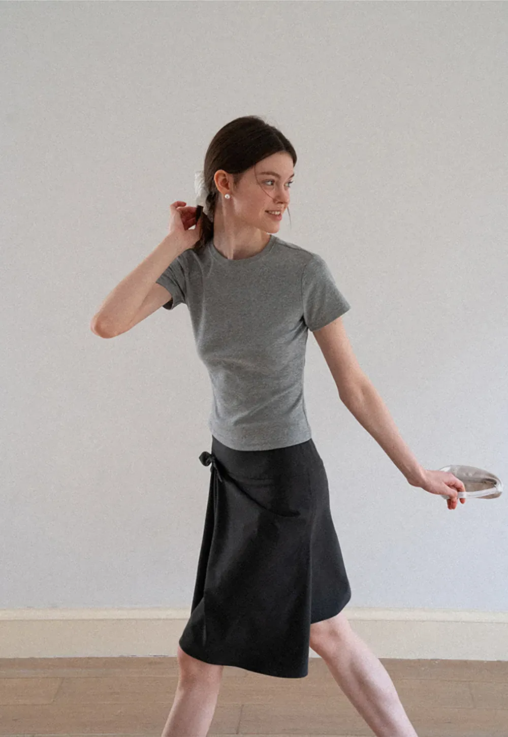 Twisted Waist Asymmetric Skirt