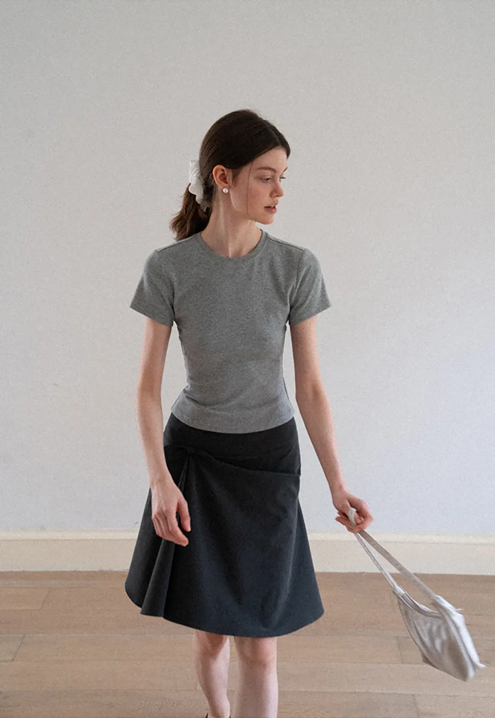 Twisted Waist Asymmetric Skirt