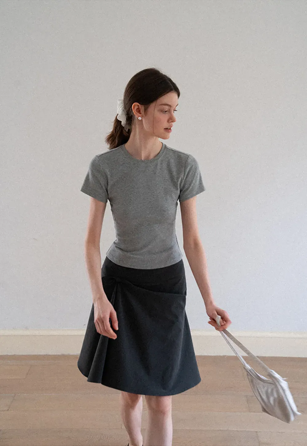 Twisted Waist Asymmetric Skirt