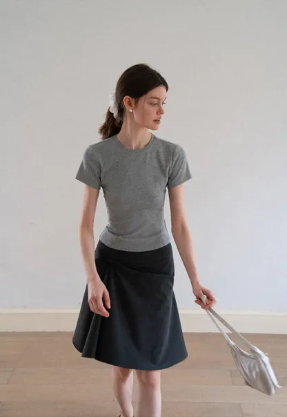 Twisted Waist Asymmetric Skirt