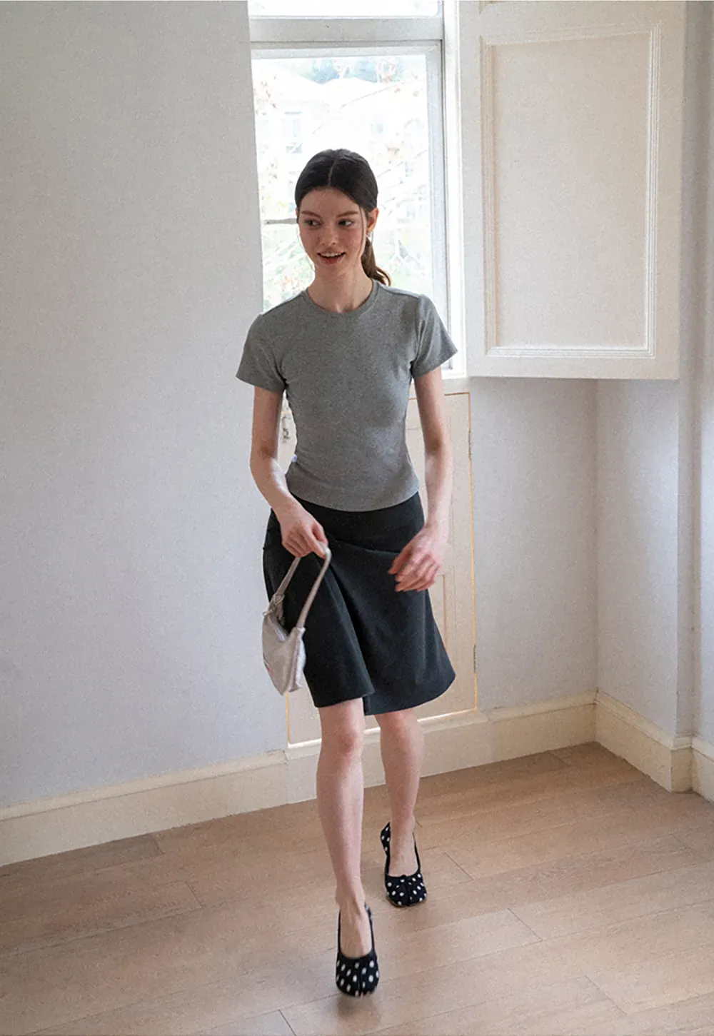 Twisted Waist Asymmetric Skirt
