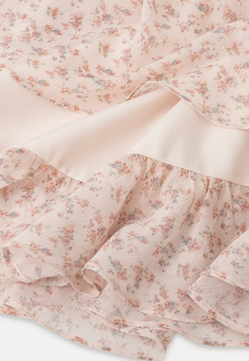 Floral Print Tiered Ruffle Hem Skirt