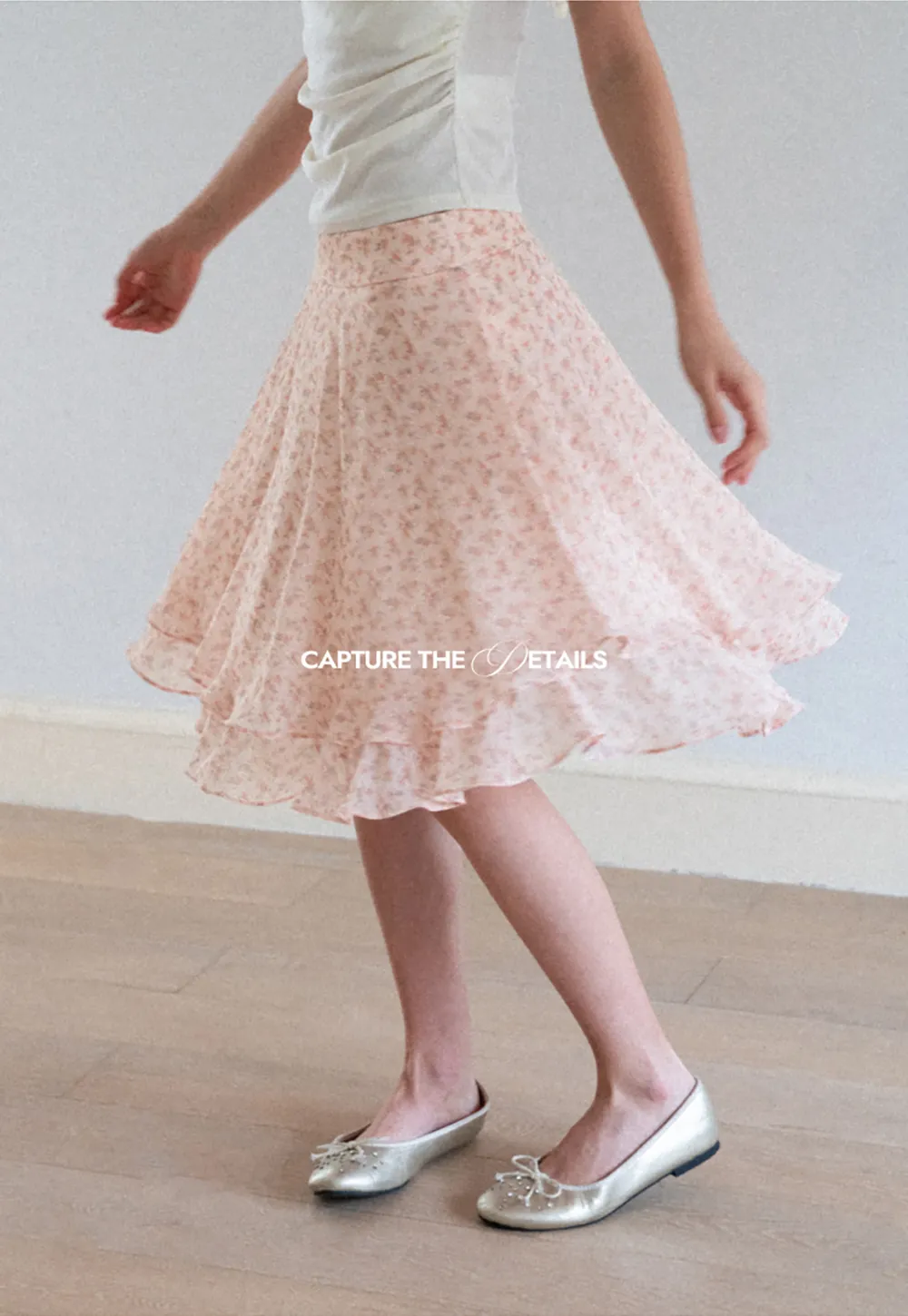Floral Print Tiered Ruffle Hem Skirt